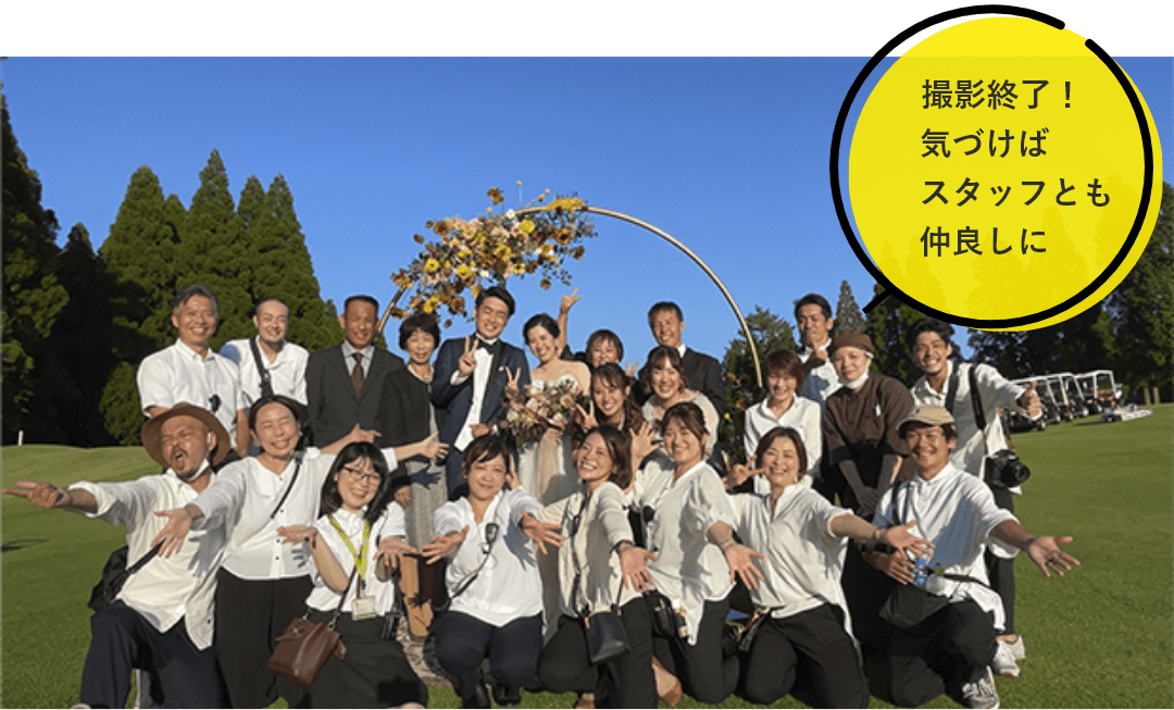 ゴルフ場で撮影なんて、ほかではできない経験だよね!